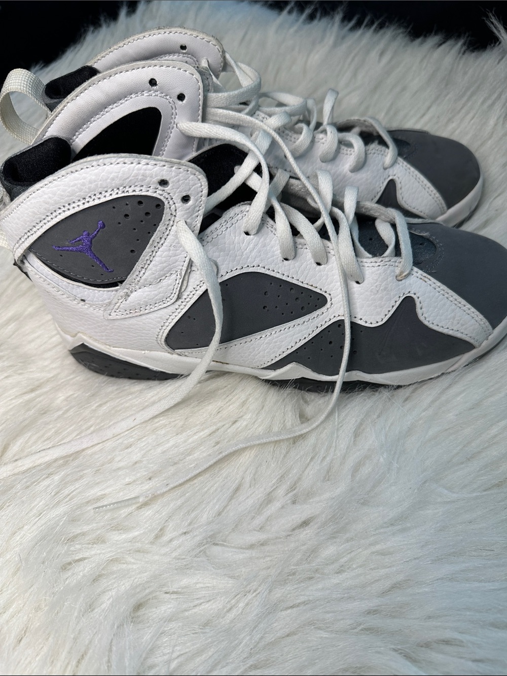 Jordan Kids Gray and White High-Top Sneakers - Picture 2 of 5